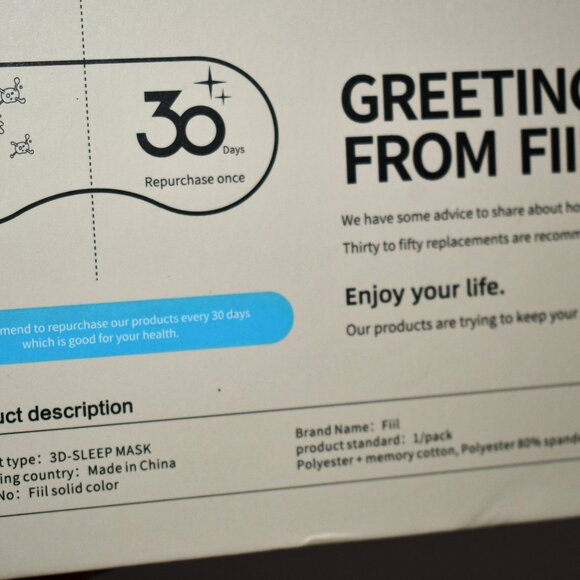 FIIL Sleep Eye Mask – 100 Percent Blackout 3D Sleep Mask for Side Sleepers – NWT - Picture 4 of 4